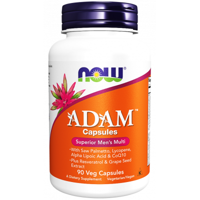 NOW ADAM ™ SUPERIOR MEN'S MULTI WITH SAW PALMETTO, PLANT STEROLS, LYCOPENE, CoQ10 & INOSITOL 90 VEG SOFTGELS